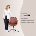 Ver mais imagens de Cadeira de Escritório Ergonômica Giratória Diretor Executiva Couro Lisboa Rivatti Office Marrom