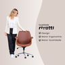 Cadeira de Escritório Ergonômica Giratória Diretor Executiva Couro Lisboa Rivatti Office Marrom - 8