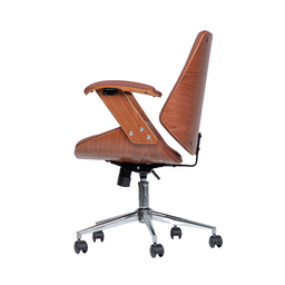 Cadeira de Escritório Ergonômica Giratória Diretor Executiva Couro Lisboa Rivatti Office Marrom - 5