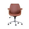 Cadeira de Escritório Ergonômica Giratória Diretor Executiva Couro Lisboa Rivatti Office Marrom - 5