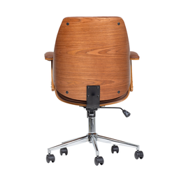 Cadeira de Escritório Ergonômica Giratória Diretor Executiva Couro Lisboa Rivatti Office Marrom - 6