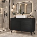 Ver imagem 1 de Balcão Banheiro Retrô MP5539 2 Portas 1 Gaveta MDP 120cm Preto Multimóveis