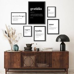 Kit Composição 6 Quadros Palavras Significado:madeira Branca - 1