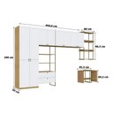 Ver imagem 6 de Quarto Adulto 10 Peças Guarda Roupa Closet Armário 10 Portas 2 Gavetas 100% MDF Savana com Branco