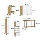 Ver imagem 3 de Quarto Adulto 10 Peças Guarda Roupa Closet Armário 10 Portas 2 Gavetas 100% MDF Savana com Branco
