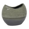 VASO DECORATIVO DE CERAMICA CINZA, BEGE E VERDE 27CM X 15CM - 1