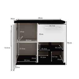 Gabinete para Banheiro 70cm com Cuba e Espelheira Veneza  - 4