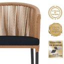 Ver imagem 3 de Mesa com 6 Cadeiras de Jantar Roma 120cm e Noronha em Alumínio Preto Corda Náutica Estofado 12 Trama