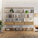 Ver imagem 1 de Conjunto 3 Estantes para Livros 1 Gaveta Emoção Candian Espresso Móveis