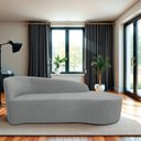 Ver imagem 1 de Recamier Curvo Orgânico 140cm 2 Lugares Lado Direito para Sala Estar Bouclé Paris Cinza