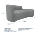 Ver imagem 3 de Recamier Curvo Orgânico 140cm 2 Lugares Lado Direito para Sala Estar Bouclé Paris