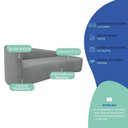 Ver imagem 5 de Recamier Curvo Orgânico 140cm 2 Lugares Lado Direito para Sala Estar Bouclé Paris Cinza