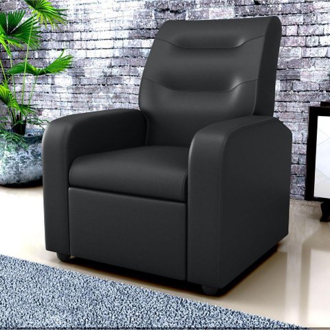Poltrona Decorativa Reclinável Cecilia Sintetico Preto