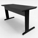 Ver imagem 2 de Mesa Escrivaninha Office Tampo Grosso Industrial 1,50m Cinza Chumbo