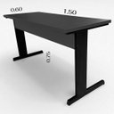 Ver imagem 3 de Mesa Escrivaninha Office Tampo Grosso Industrial 1,50m Cinza Chumbo