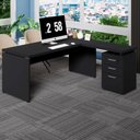 Ver imagem 1 de Mesa Escritório L 170cm X 70cm Gaveteiro 3 Gav. Pé Painel F5 Cor:preto
