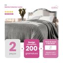 Ver imagem 2 de Manta Cobertor Casal Corttex Luster Canelada 180x220cm Microfibra Antialérgico Super Macio Premium