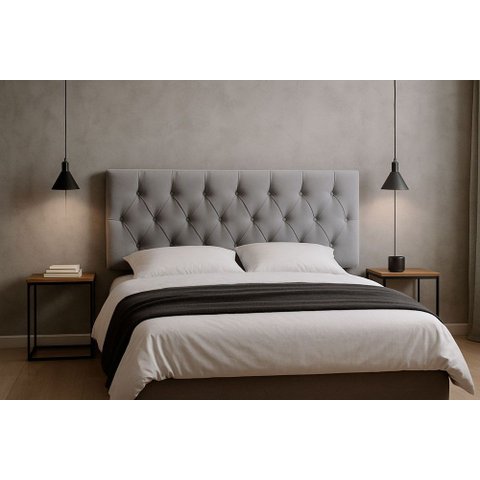 Cabeceira Capitonê Cama Casal 1.40 Dubai Cinza