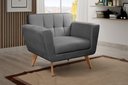 Ver imagem 4 de Poltrona Decorativa Bruna Cadeira Living Moderna Recepção Escritório - Suede Grafite