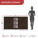 Ver imagem 5 de Cômoda Multifuncional 8 Gavetas com Nicho e Rodízios em Gel Capuccino Carol