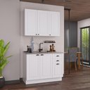 Ver imagem 1 de Armário de Cozinha Modulada Compacta Fidelitá Nara 100% MDF 2 Peças 120cm 6 Portas 2 Gavetas sem