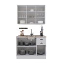 Ver imagem 3 de Armário de Cozinha Modulada Compacta Fidelitá Nara 100% MDF 2 Peças 120cm 6 Portas 2 Gavetas sem