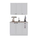 Ver imagem 2 de Armário de Cozinha Modulada Compacta Fidelitá Nara 100% MDF 2 Peças 120cm 6 Portas 2 Gavetas sem