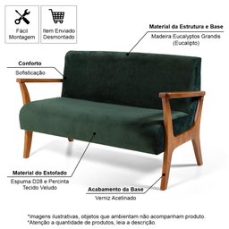 Conjunto de Poltronas Estofadas em Madeira Maciça Cléo Verde – Straub Web - 6
