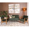 Conjunto de Poltronas Estofadas em Madeira Maciça Cléo Verde – Straub Web - 1