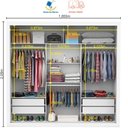 Ver imagem 4 de Guarda Roupa Casal com Espelho 3 Portas de Correr 4 Gavetas Melissa Glass