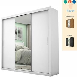 Guarda Roupa Casal com Espelho 3 Portas de Correr 4 Gavetas Melissa Glass - 3