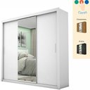 Ver imagem 3 de Guarda Roupa Casal com Espelho 3 Portas de Correr 4 Gavetas Melissa Glass