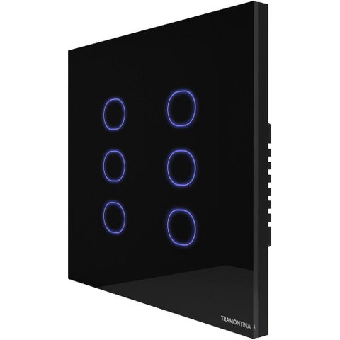 Interruptor Touch Smart 4x4 Tramontina Preto 6 Canais Tramontina