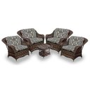 Ver imagem 1 de Conjunto de Poltronas Fibra Sintética Nairóbi - 4 Poltronas + 1 Mesa Centro - Tecido Corda Náutica