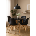 Ver imagem 1 de Conjunto Mesa Redonda Leda 100cm com 4 Lugares Cadeiras Leda Estofada Sala Cozinha Jantar