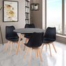 Conjunto Mesa Redonda Leda 100cm com 4 Lugares Cadeiras Leda Estofada Sala Cozinha Jantar - 8