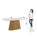 Ver imagem 3 de Mesa Jantar Olivia 180 Canto Arredon Vidro Nature/off White