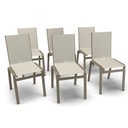 Ver imagem 1 de Kit 6 Cadeiras Jantar Gourmet Alumínio Fendi Tela Bege