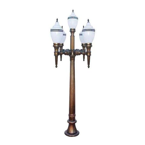 Poste Colonial Republicano Jardim de Alumínio 05 Globo 4,80m