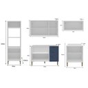Ver imagem 4 de Cozinha Modulada Aurora Completa 260cm Clássica Provençal Cor:branco com Azul