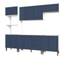 Ver imagem 2 de Cozinha Modulada Aurora Completa 260cm Clássica Provençal Cor:branco com Azul
