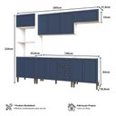 Ver imagem 3 de Cozinha Modulada Aurora Completa 260cm Clássica Provençal Cor:branco com Azul