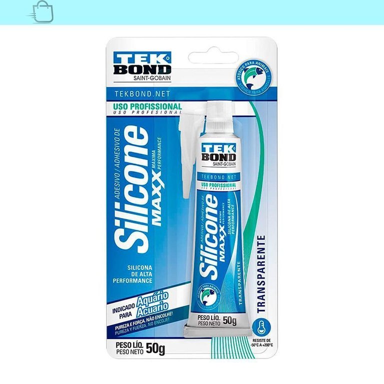 Silicone Aquário Maxx Transparente Atóxico 50g Tekbond Silicone Aquário Maxx Transparente Atóxico 50g Tekbond