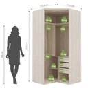 Ver imagem 2 de Guarda Roupa Modulado 100% Mdf Canto Closet Evolution 3 Gavetas Vanilla - Robel Móveis