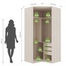 Guarda Roupa Modulado 100% Mdf Canto Closet Evolution 3 Gavetas Vanilla - Robel Móveis - 2