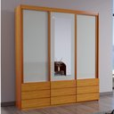 Ver imagem 1 de Guarda-roupa com Espelho 100% Mdf 3 Portas e 9 Gavetas Eco 07 Bom Pastor