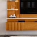 Ver imagem 4 de Painel TV 65 pol 200cm Bancada Suspensa Ripado Mirellin Cinamomo-Off White M20 - D'Rossi
