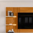 Ver imagem 5 de Painel TV 65 pol 200cm Bancada Suspensa Ripado Mirellin Cinamomo-Off White M20 - D'Rossi