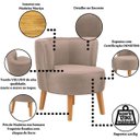 Ver imagem 4 de Conjunto 3 Cadeiras Estofada para Sala de Espera Comercial Elegante Reforçado Pés de Madeira