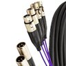 Multicabos com Conectores Xlr 4 Vias - Amphenol 5 Metros - 4